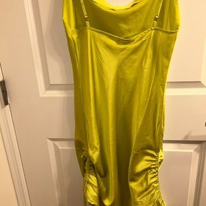 Paper hearts, neon green dress